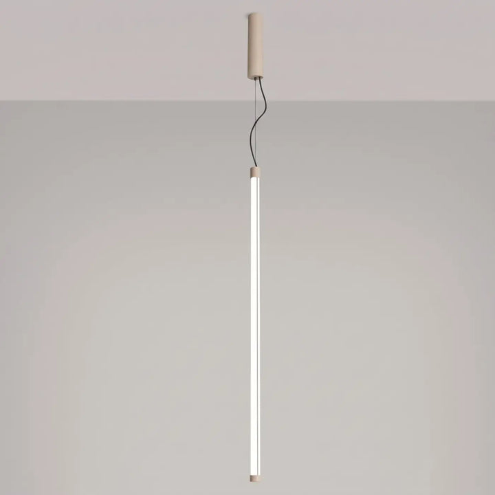 Suspension tube TRANG beige allumée, suspendue