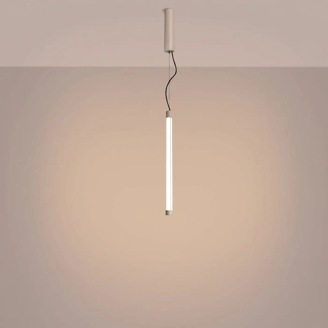 Suspension tube TRANG taupe allumée, suspendue