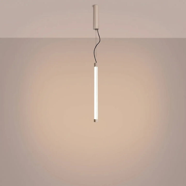 Suspension tube TRANG taupe allumée, suspendue