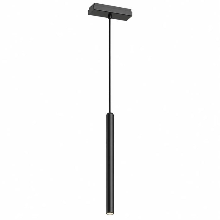 Suspension led tubs modular en aluminium noir avec design moderne cylindrique et finition mate pour mini rosace encastrée