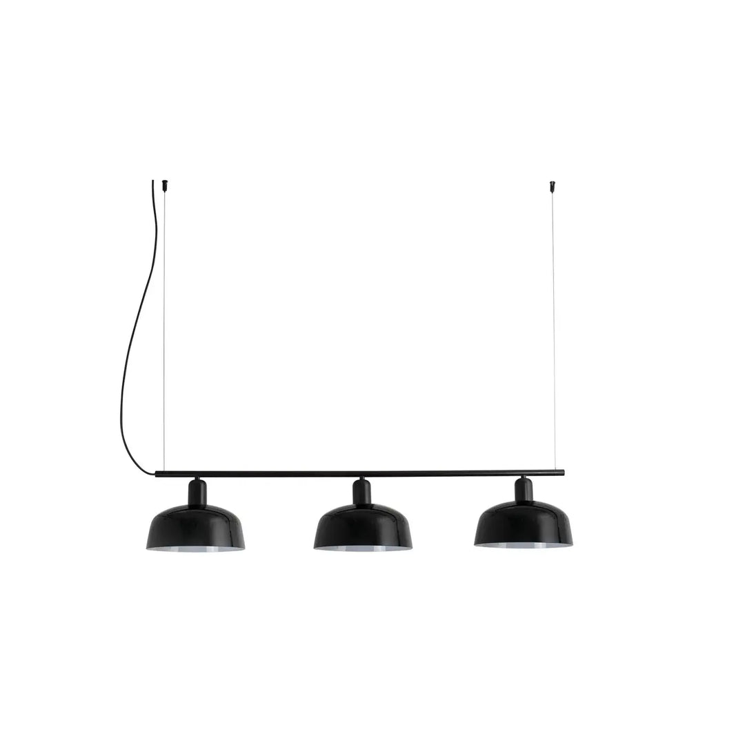 Suspension linéaire Tatawin M verre noir de Faro Barcelona