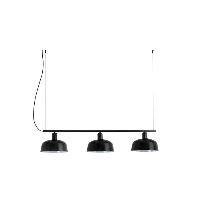 Suspension linéaire Tatawin M verre noir de Faro Barcelona