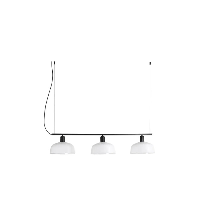 Suspension linéaire Tatawin M verre blanc opale de Faro Barcelona