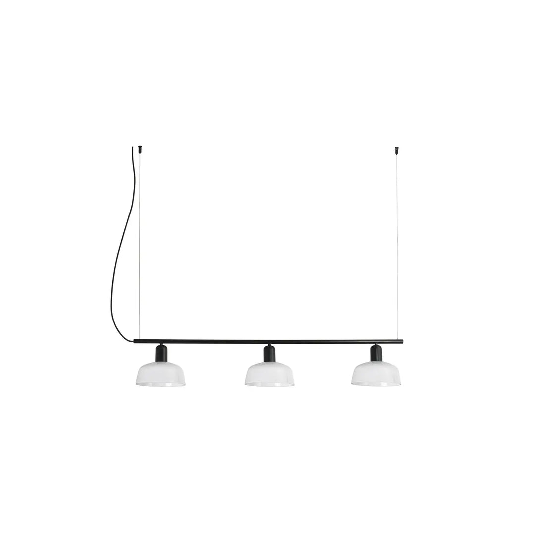 Suspension linéaire Tatawin S verre blanc opale de Faro Barcelona