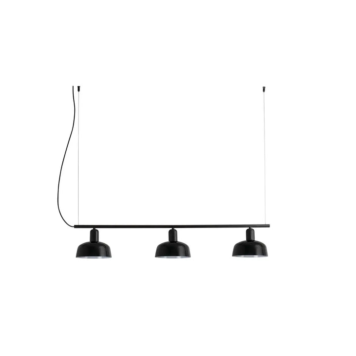Suspension linéaire Tatawin S verre noir de Faro Barcelona