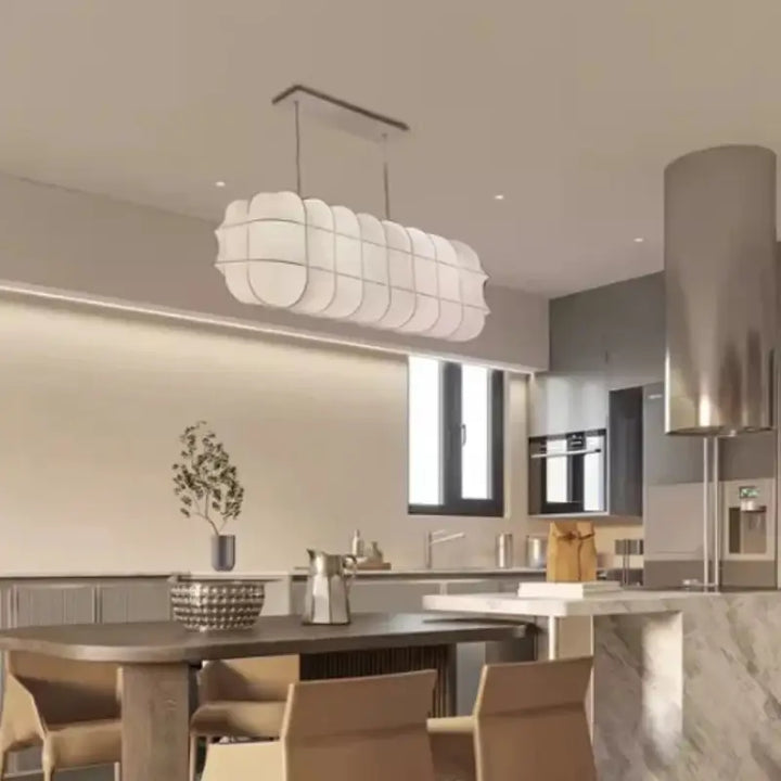 Suspension design en soie blanche moderne intérieur raffiné