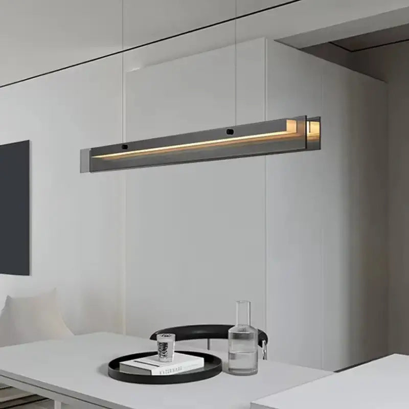 Modern Simple Led Chandelier For Dining Room Kitchen Bedroom Minimalism Decoration Black Glass Hanging Lamp Design