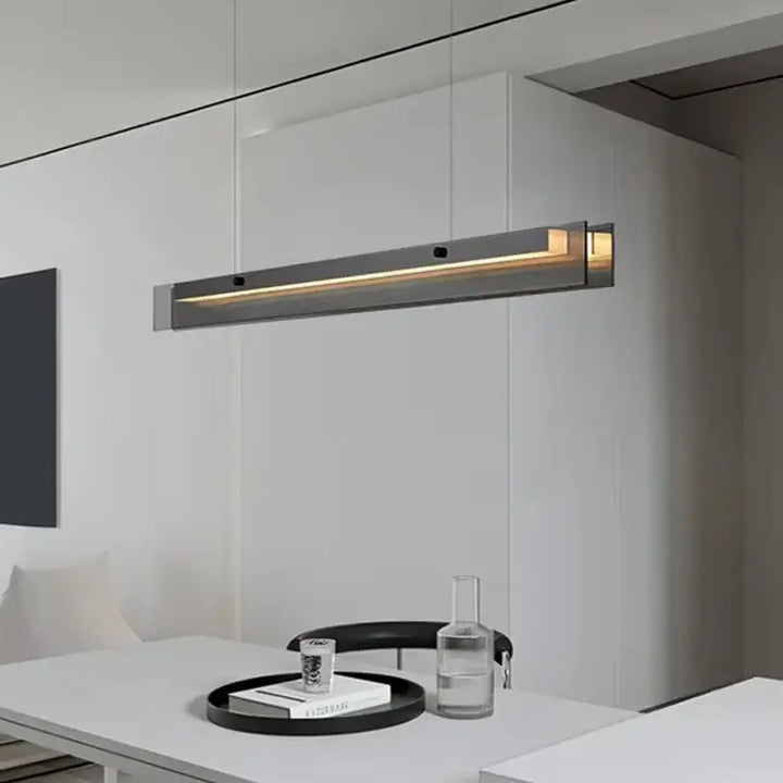Modern Simple Led Chandelier For Dining Room Kitchen Bedroom Minimalism Decoration Black Glass Hanging Lamp Design