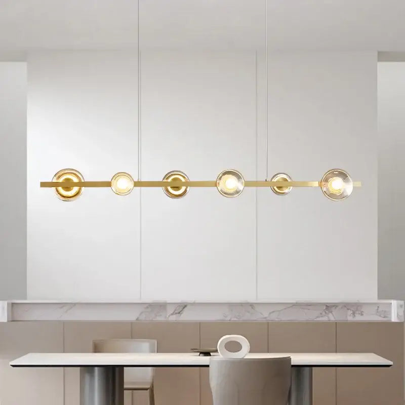 Suspension Linéaire Moderne Noir et Or Éclairage Contemporain