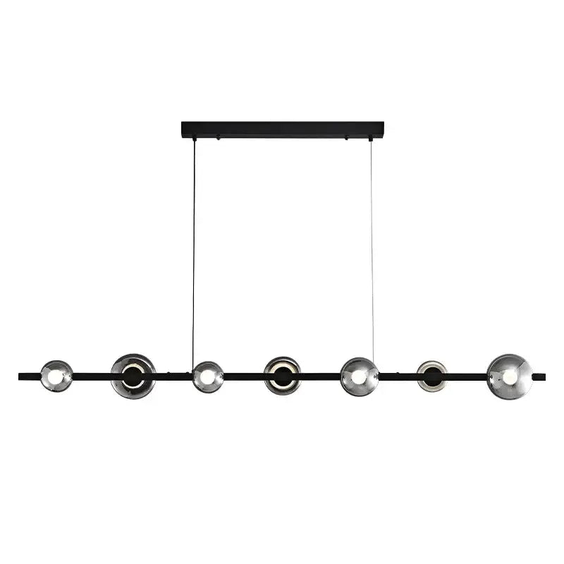 Suspension Linéaire Moderne Noir et Or Éclairage Contemporain