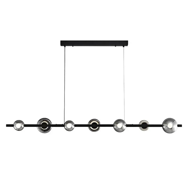 Suspension Linéaire Moderne Noir et Or Éclairage Contemporain