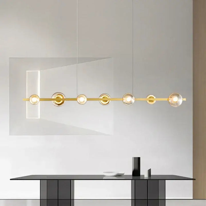 Suspension Linéaire Moderne Noir et Or Éclairage Contemporain