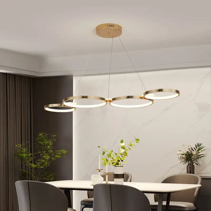 Suspension luminaire anneaux led pour intérieur chic et moderne