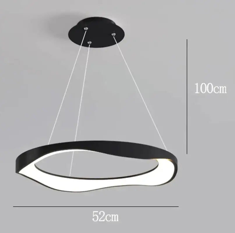 Suspension luminaire anneaux led style contemporain élégant