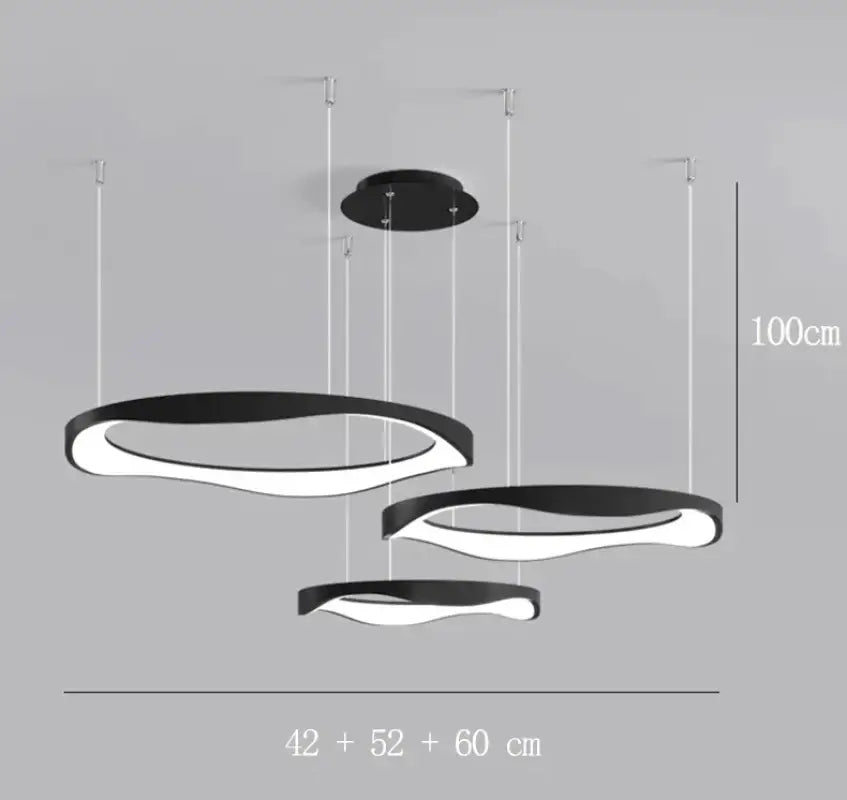 Suspension luminaire anneaux led style contemporain élégant