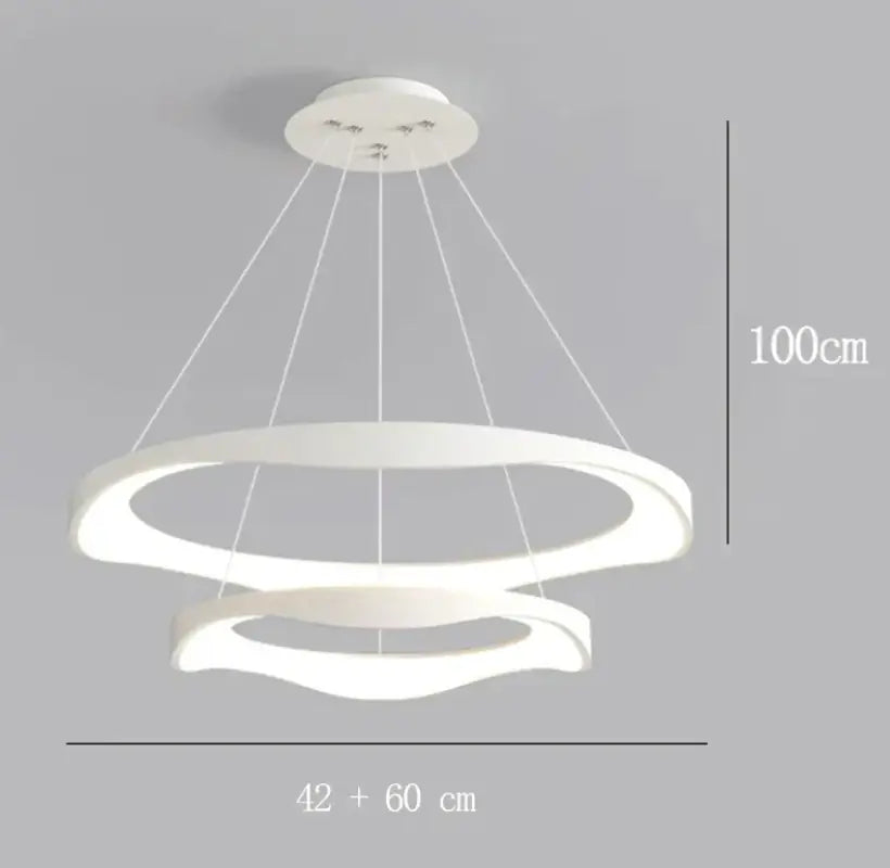 Suspension luminaire anneaux led style contemporain élégant