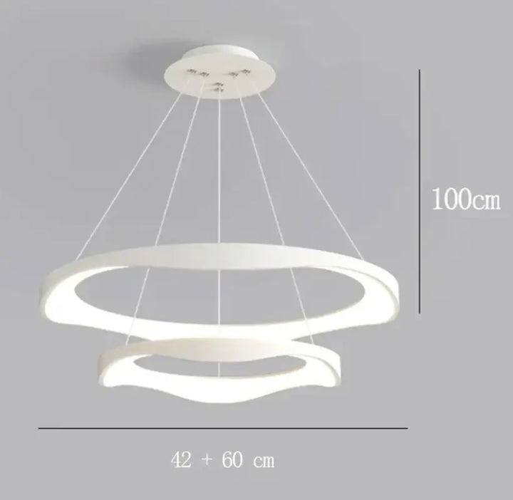Suspension luminaire anneaux led style contemporain élégant