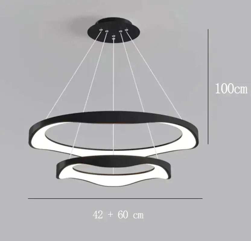 Suspension luminaire anneaux led style contemporain élégant