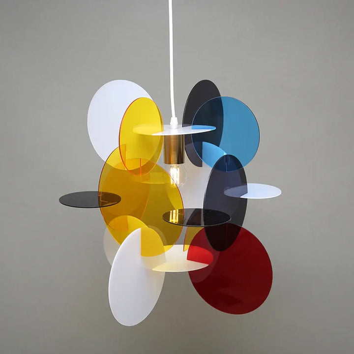 Suspension luminaire artistique en cercle coloré