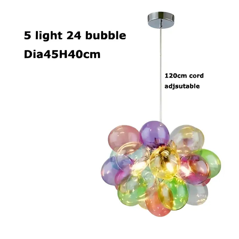 Suspension luminaire artistique en verre style multicolore