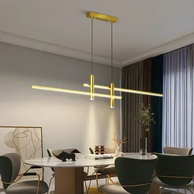Suspension Luminaire En Barres LEDs Cadrillées Au Style Nordique