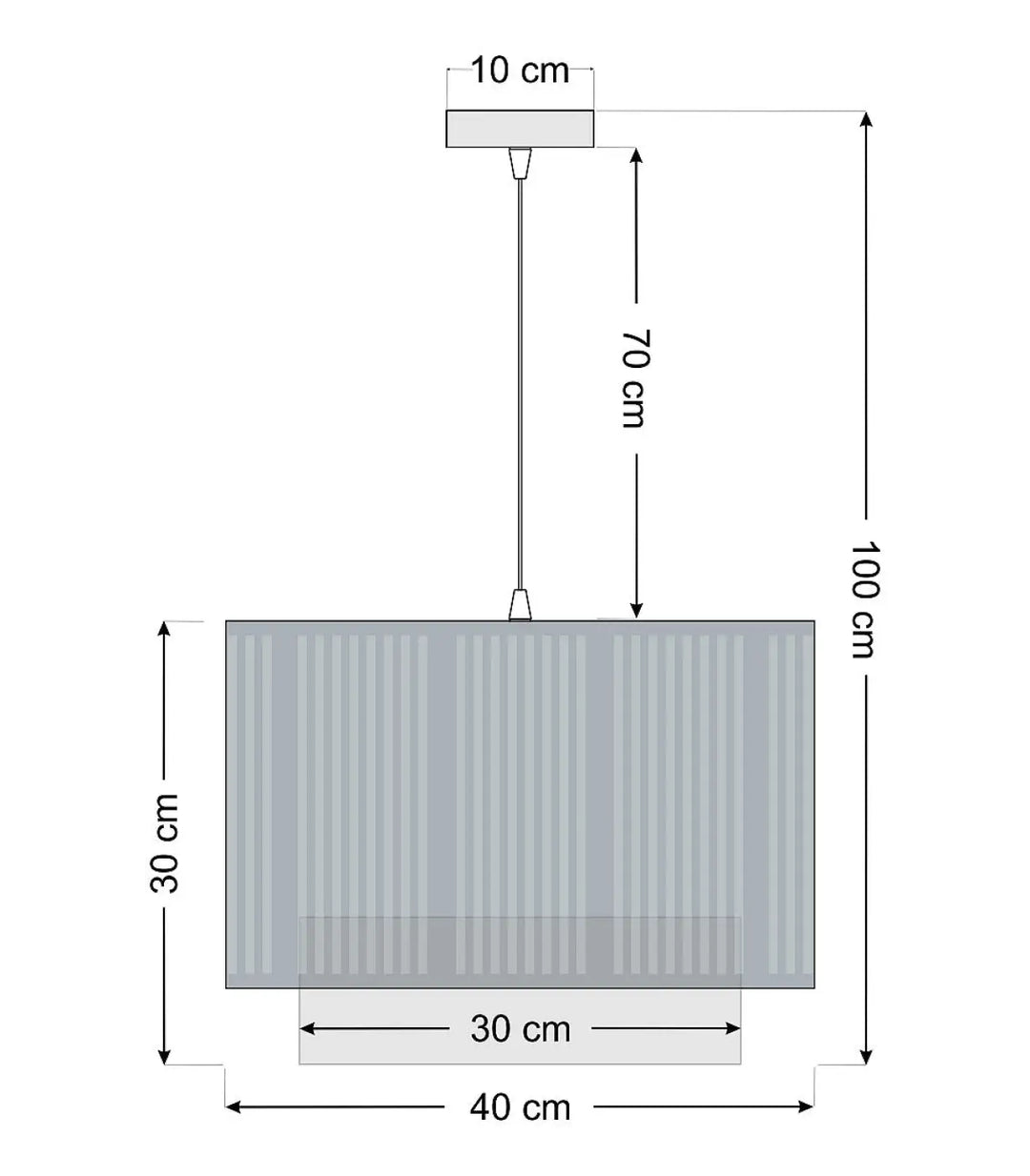 Suspension luminaire duo lami line beige avec abat-jour en tissu gris à nervures verticales et cadre métallique moderne