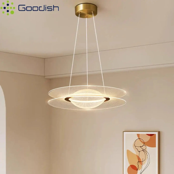 Suspension luminaire blanc en forme de disque minimaliste moderne