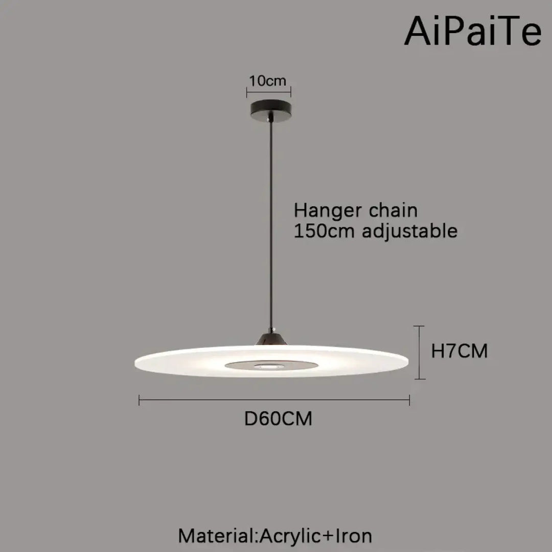Suspension luminaire blanc en forme de disque minimaliste moderne