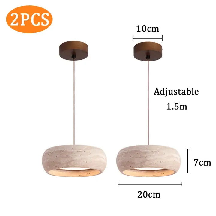 Suspension luminaire blanc en pierre design vintage naturel