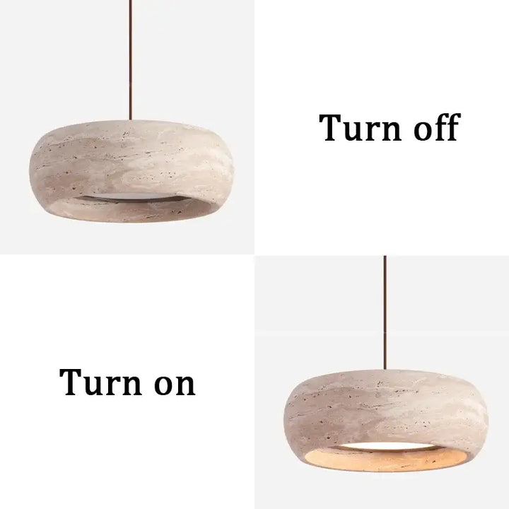 Suspension luminaire blanc en pierre design vintage naturel