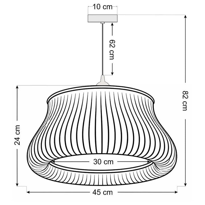 Suspension luminaire oblo blanc avec design ondulé élégant et finition métallique moderne pour éclairage intérieur