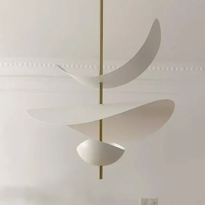 Suspension luminaire blanche design contemporain élégante