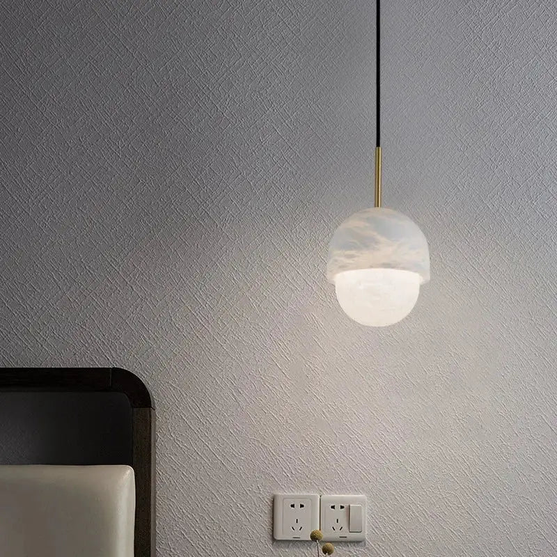 Suspension luminaire blanche en marbre design moderne chic