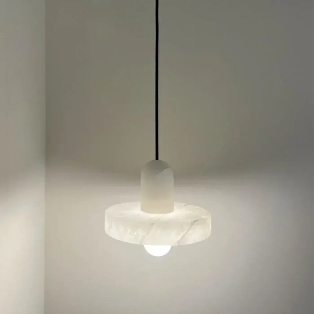 Suspension luminaire blanche moderne en pierre élégante