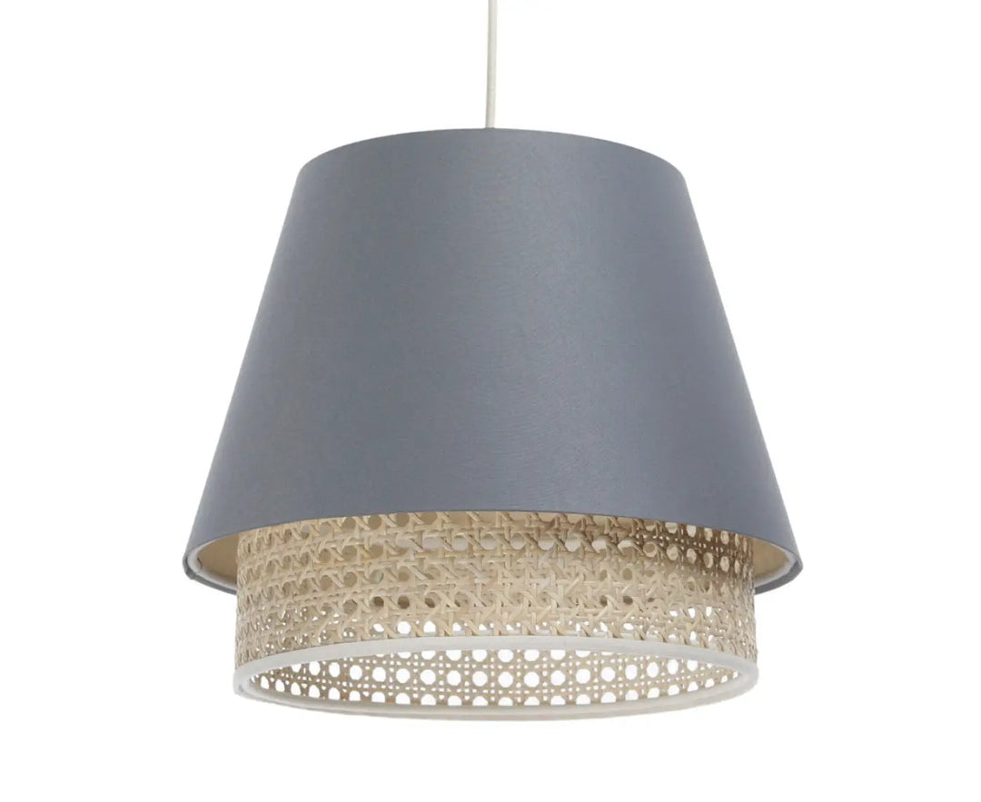 Pendant lamp Sensei Rattan – Blue grey