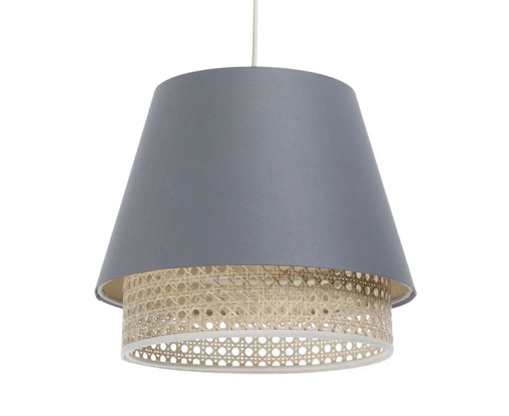 Pendant lamp Sensei Rattan – Blue grey
