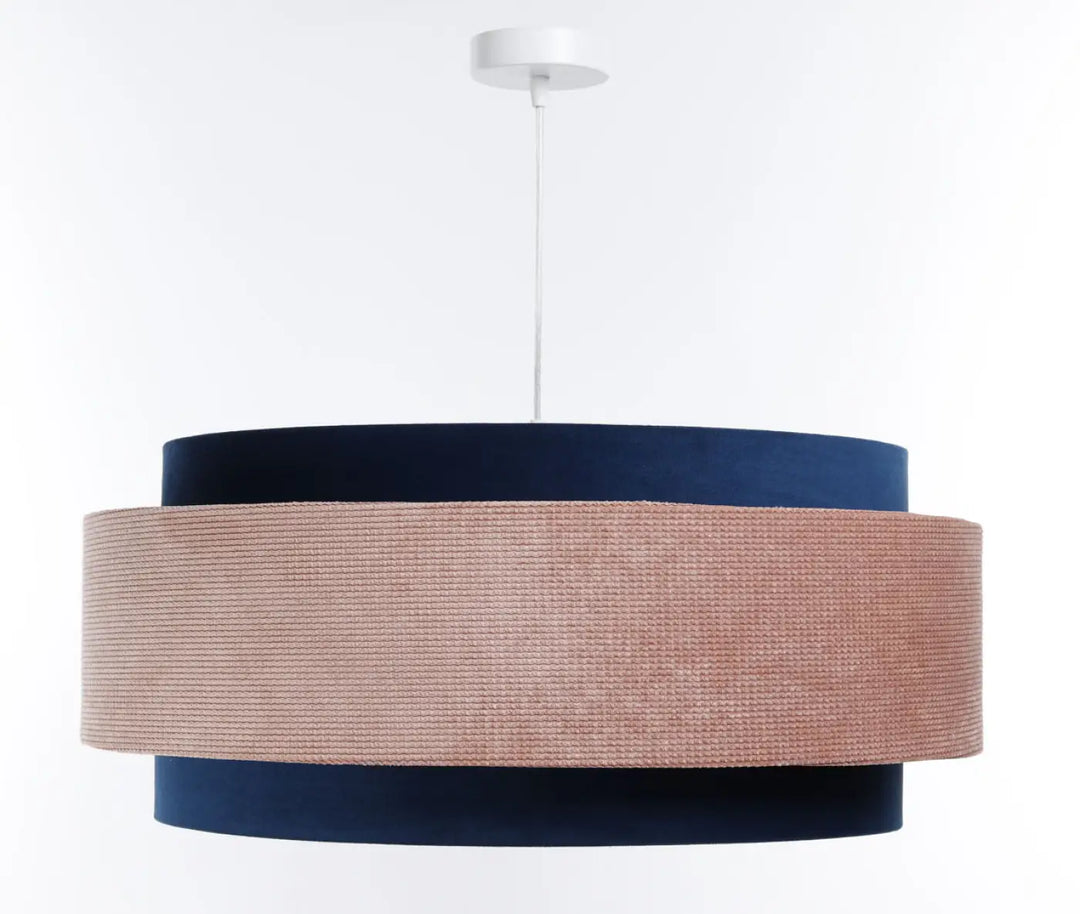 Suspension Luminaire | DOBLO CLASSIC (Bleu Marine/Rose Pâle/Argent)