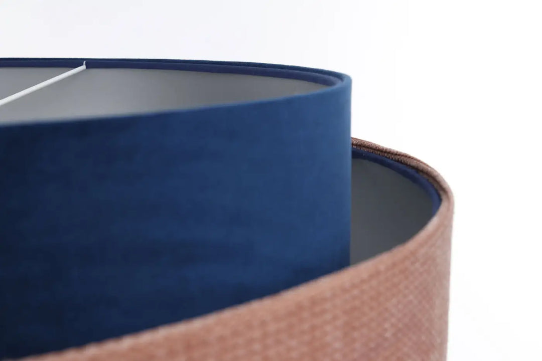 Suspension Luminaire | DOBLO CLASSIC (Bleu Marine/Rose Pâle/Argent)