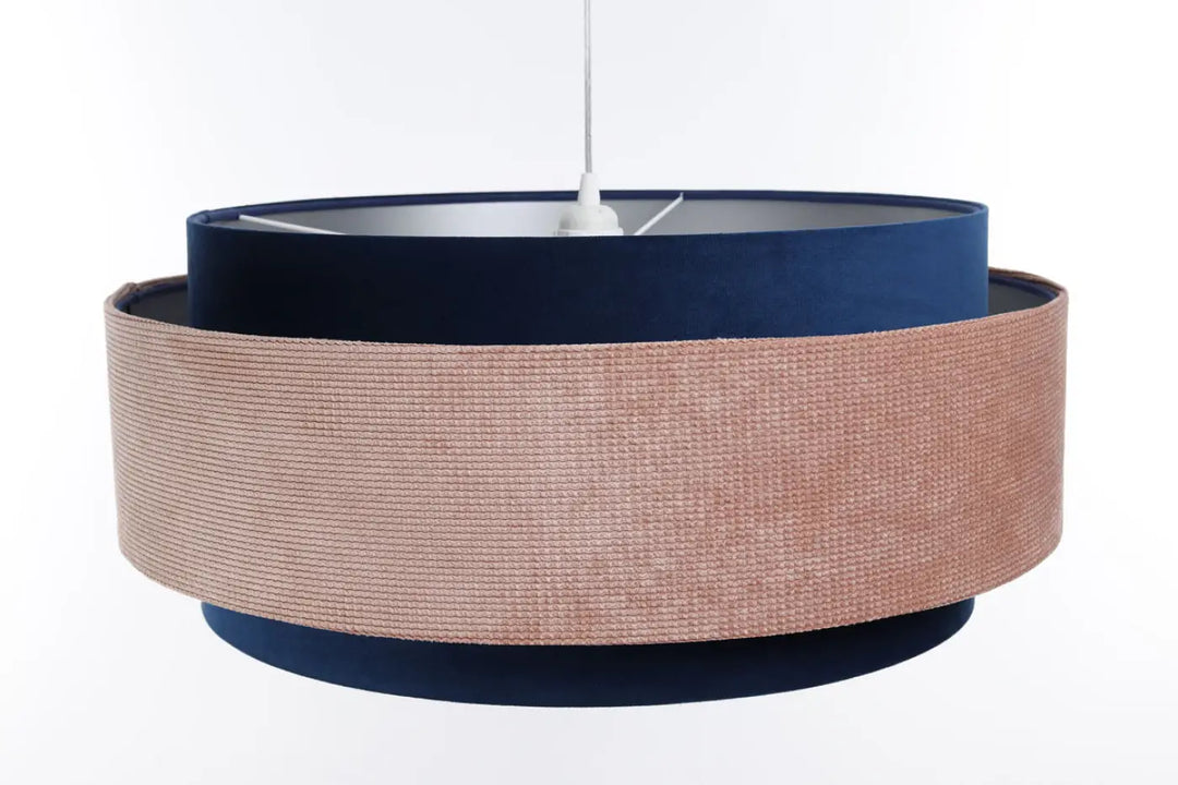 Suspension Luminaire | DOBLO CLASSIC (Bleu Marine/Rose Pâle/Argent)