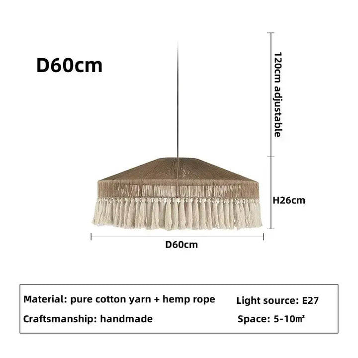 Suspension bohème chic en fibres naturelles chaleureux