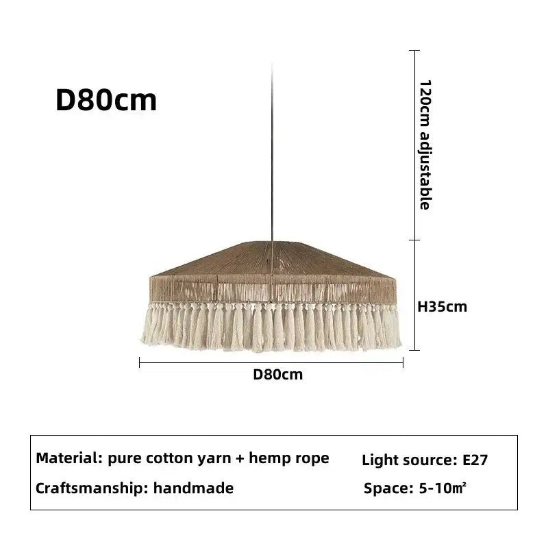 Suspension bohème chic en fibres naturelles chaleureux