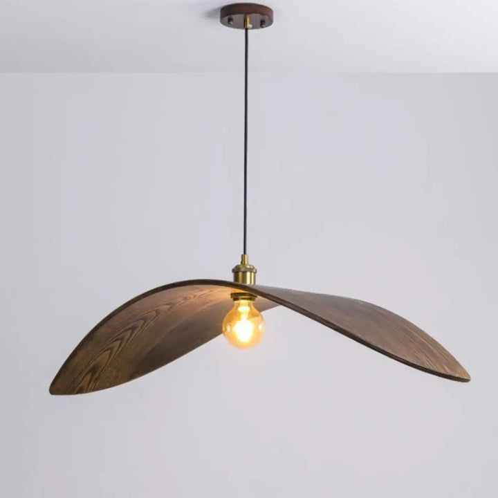 Suspension luminaire en bois et métal au style élégant et moderne