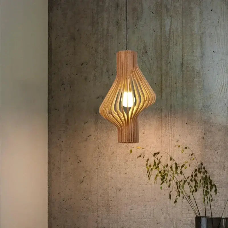 Suspension Luminaire Bois Tressé Moderne Style Contemporain

