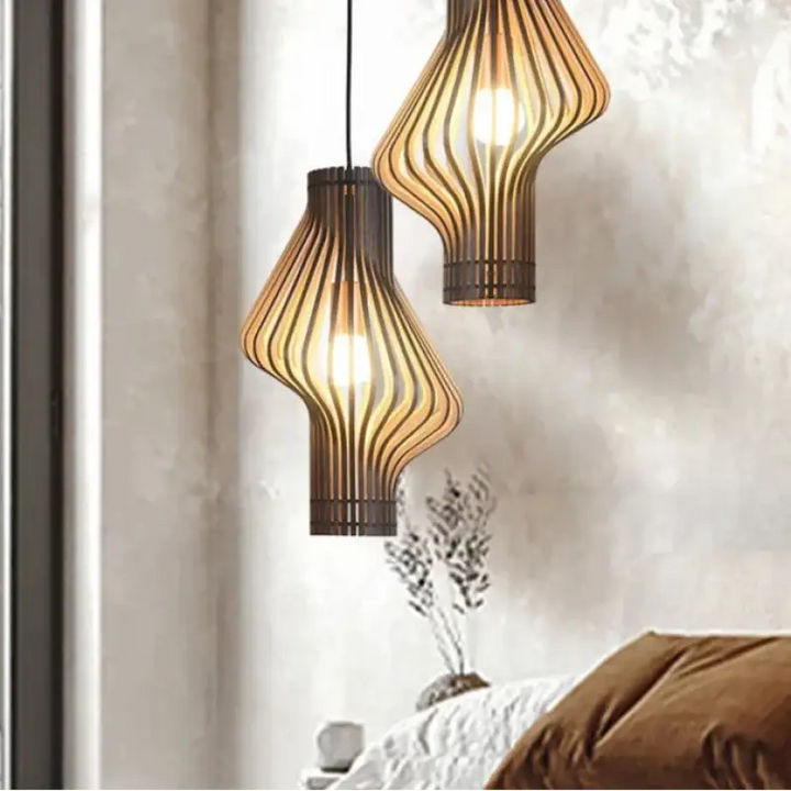 Suspension Luminaire Bois Tressé Moderne Style Contemporain

