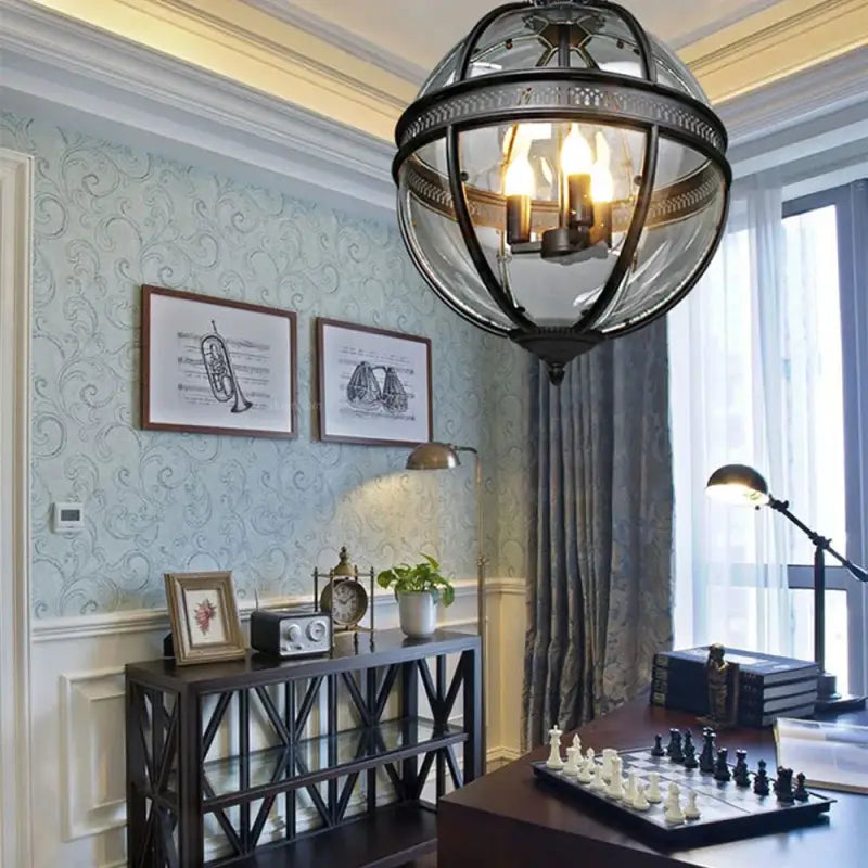 Suspension Luminaire Boule En Verre Élégante