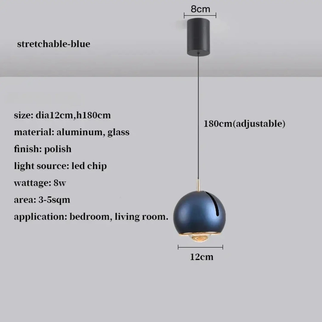 Suspension luminaire boule en verre effet miroir contemporain
