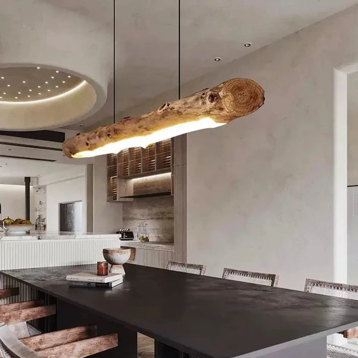 Suspension luminaire en branche naturel design au style bohème