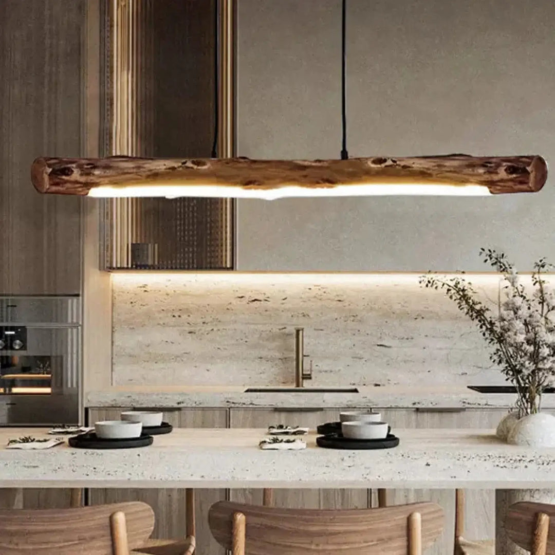 Suspension luminaire en branche naturel design au style bohème