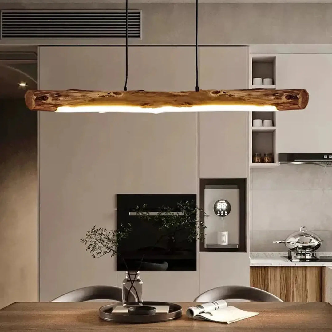 Suspension luminaire en branche naturel design au style bohème