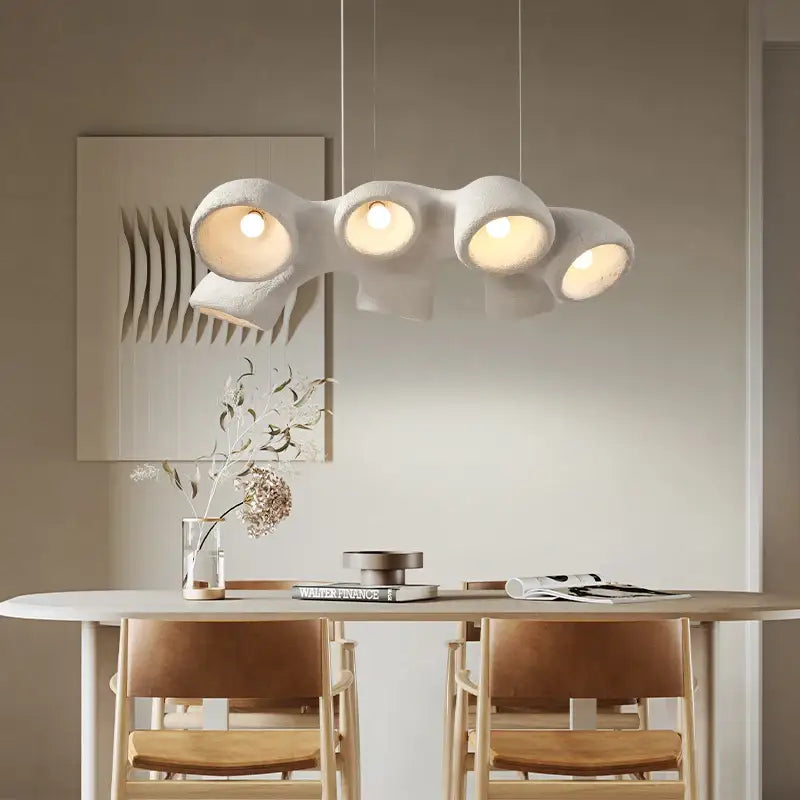 Suspension luminaire contemporain effet travertin style naturel